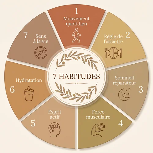Diagramme circulaire des 7 habitudes de la méthode